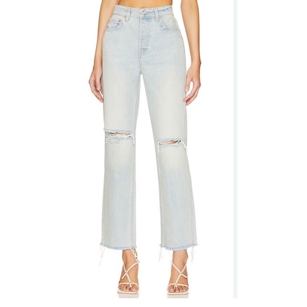 GRLFRND Jeans Cassidy Mid Rise Straight in Palm Desert Size 27 Revolve